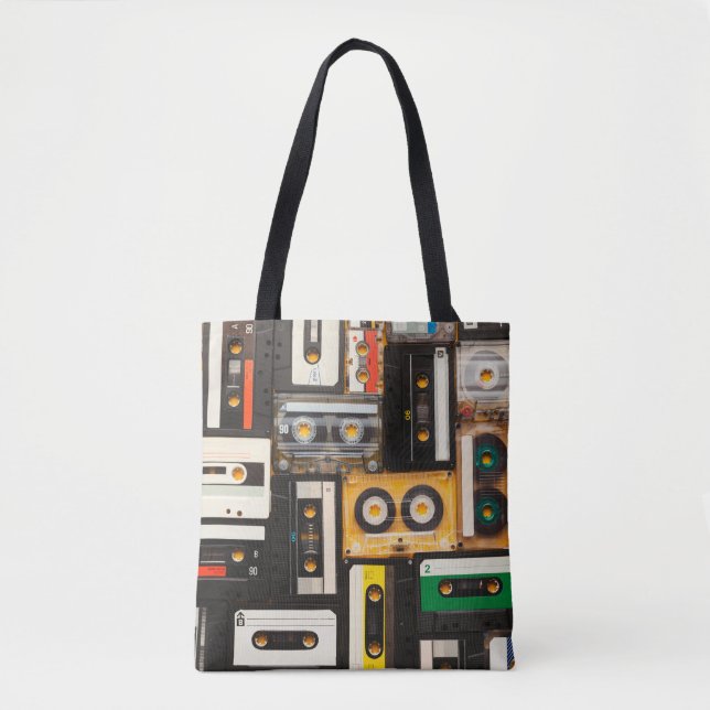 Bolso De Tela Cinta de audio retro (Anverso)