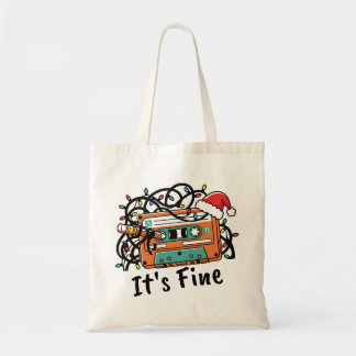 Bolso De Tela Cinta de casete retro de Navidad