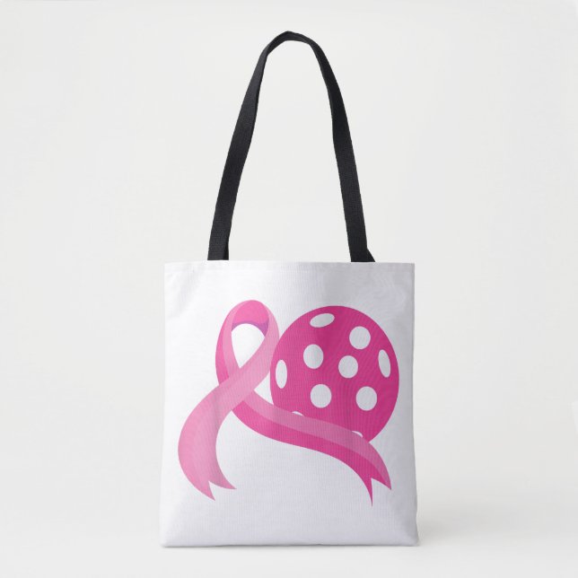 Bolso De Tela Cinta de Cinta de Caza de Cáncer de Mama Cute Rosa (Anverso)