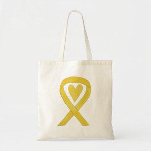 Bolso De Tela Cinta de conciencia amarilla Personalizado Art Tot