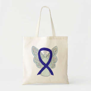 Bolso De Tela Cinta de conciencia azul oscuro Personalizado Tote