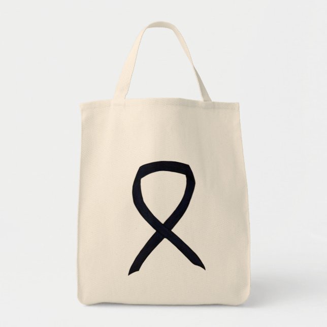 Bolso De Tela Cinta de conciencia negra Personalizado Art Tote B (Frente)