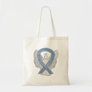 Bolso De Tela Cinta de concientización gris Personalizado de art
