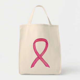 Bolso De Tela Cinta de concientización rosa Personalizado de art