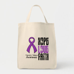 Bolso De Tela Cinta de Esperanza Amor Fe Violencia Doméstica