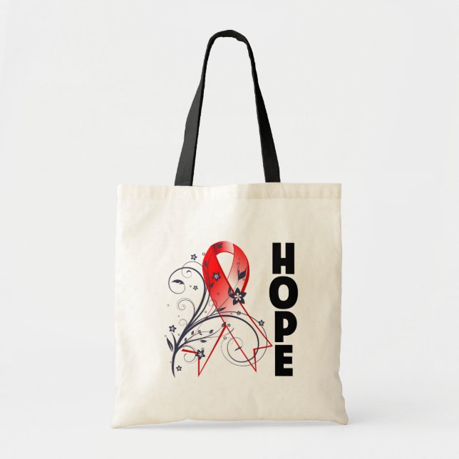 Bolso De Tela Cinta de esperanza floral de síndromes mielodisplá (Frente)