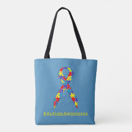 Bolso De Tela [Cinta de la conciencia del autismo de los pedazos