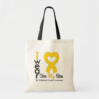 Bolso De Tela Cinta de oro para el corazón del cáncer infantil p