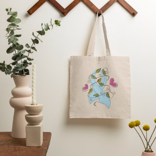 Bolso De Tela Cinta de sensibilización azul