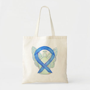 Bolso De Tela Cinta de sensibilización azul Personalizado Tote B