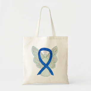 Bolso De Tela Cinta de sensibilización azul Personalizado Tote B