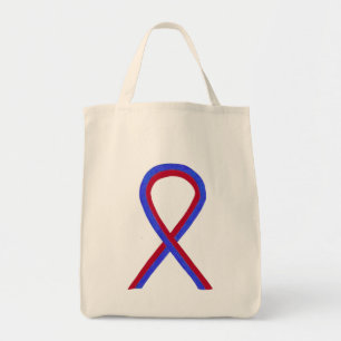 Bolso De Tela Cinta de sensibilización azul y roja Personalizado