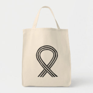 Bolso De Tela Cinta de sensibilización en blanco y negro Persona