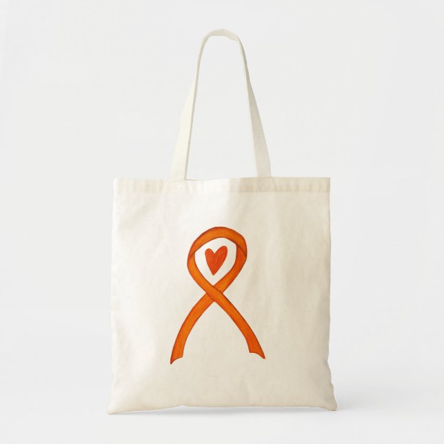 Bolso De Tela Cinta de sensibilización naranja Personalizado Art (Frente)