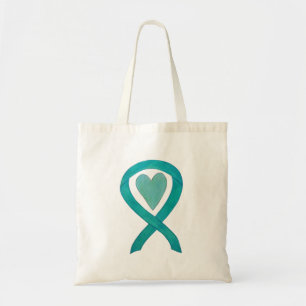Bolso De Tela Cinta de sensibilización verde azulada Personaliza