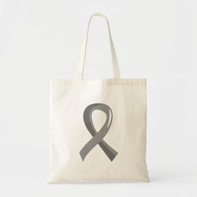 Bolso De Tela Cinta gris 3 del tumor cerebral (Frente)