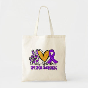Bolso De Tela Cinta Morada de Conciencia sobre la Epilepsia