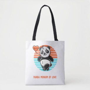 Bolso De Tela Cinta panda "Panda-monium of Love" Tote Bag