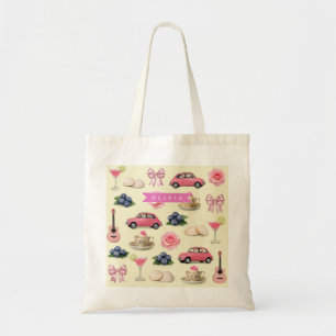 Bolso De Tela Cinta personalizada para cóctel rosa de coqueta ad