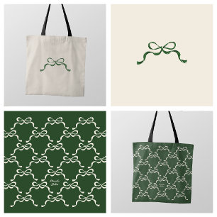 Bolso De Tela Cinta verde elegante