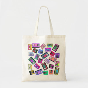 Bolso De Tela Cintas de casete modeladas neón retro de los años
