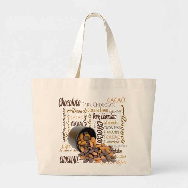 Bolso De Tela Cintas y almendras de chocolate cierran la fotogra (Frente)