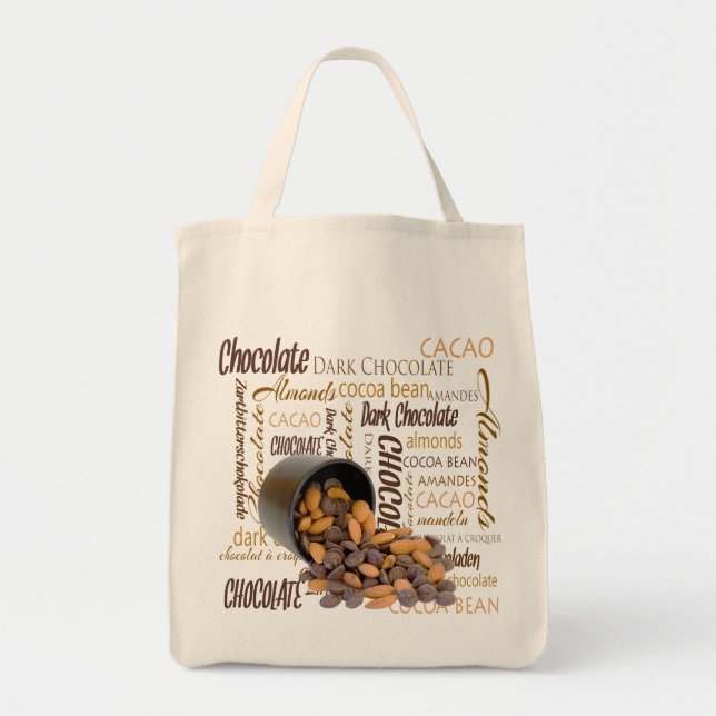 Bolso De Tela Cintas y almendras de chocolate cierran la fotogra (Frente)