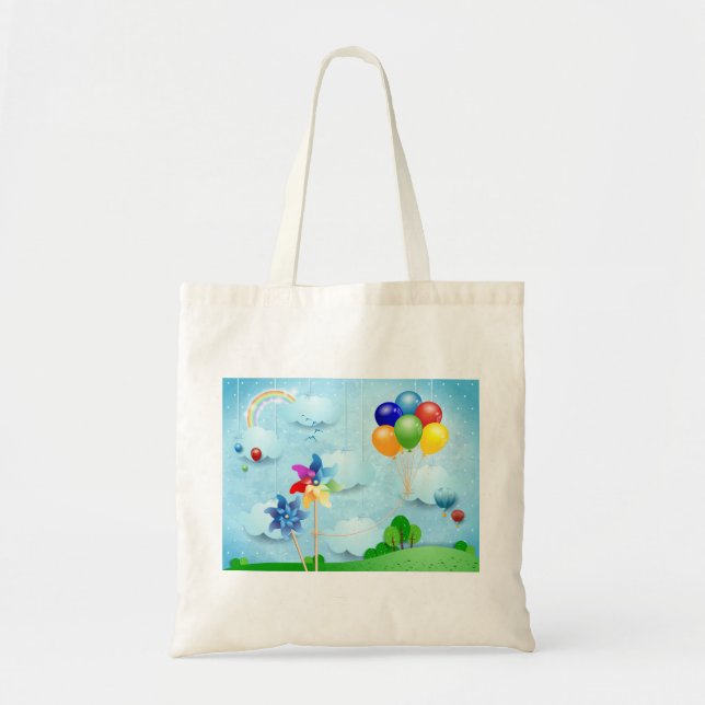 Bolso De Tela Cintas y globos (Frente)