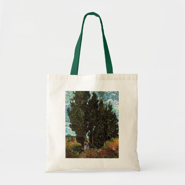Bolso De Tela Cipreses con figuras femeninas de Vincent van Gogh (Frente)