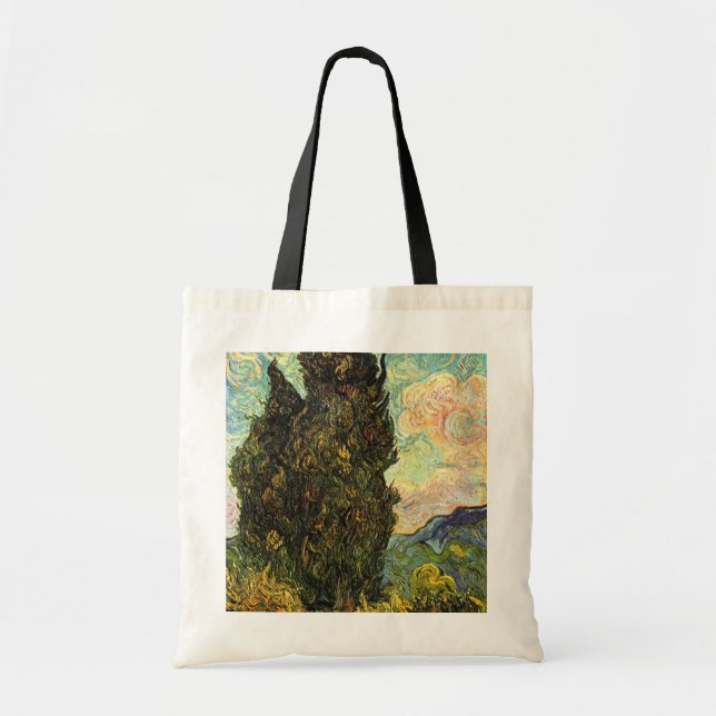 Bolso De Tela Cipreses de Vincent van Gogh (Frente)