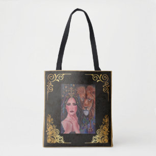 Bolso De Tela Circe con León por Renee Lavoie
