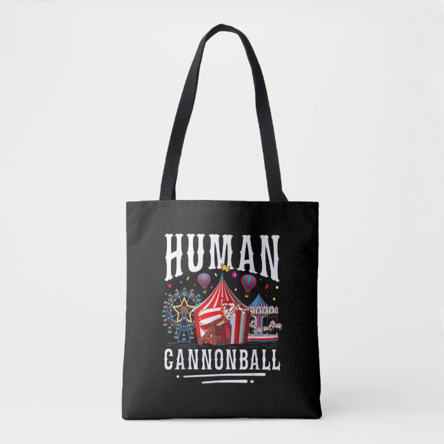 Bolso De Tela Circo Carnaval Bola de Cañón Humano (Anverso)