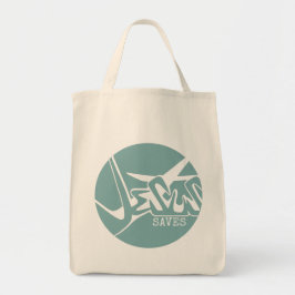 Bolso De Tela Círculo Azul Mistoso La Cruz Jesús Salvó El Graffi