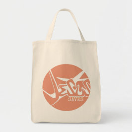 Bolso De Tela Círculo naranja La cruz Jesús salva graffiti