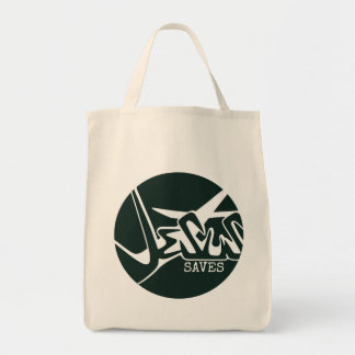 Bolso De Tela Círculo Verde La Cruz Jesús Salvó El Graffiti