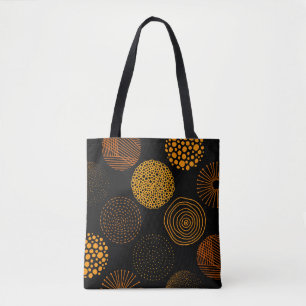 Bolso De Tela Círculos abstractos geométricos de oro