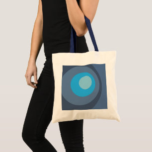 Bolso De Tela Círculos Azules Retro