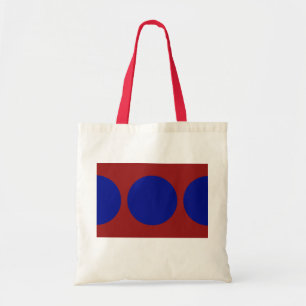 Bolso De Tela Círculos Azules sobre Rojo