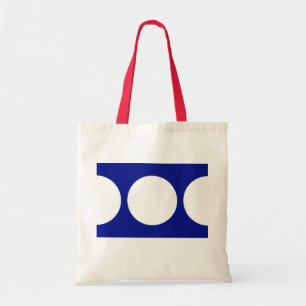 Bolso De Tela Círculos blancos en azul