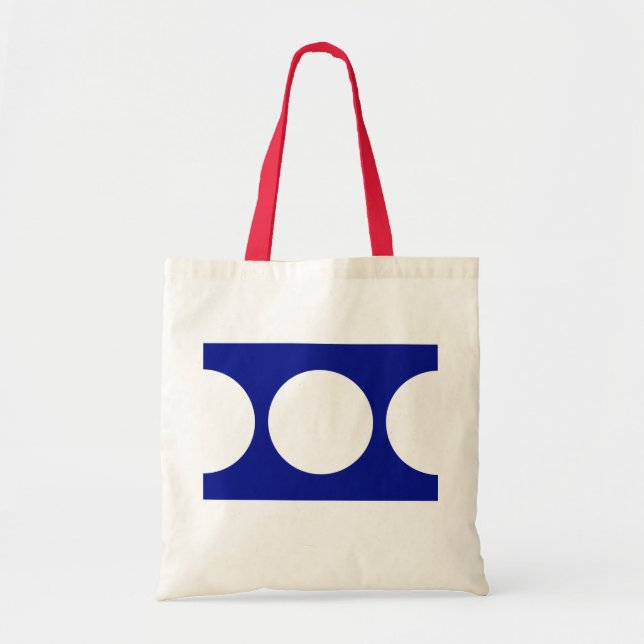Bolso De Tela Círculos blancos en azul (Frente)