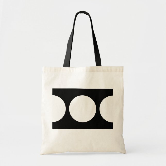Bolso De Tela Círculos blancos en negro (Frente)