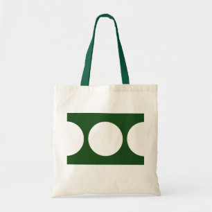 Bolso De Tela Círculos blancos en verde