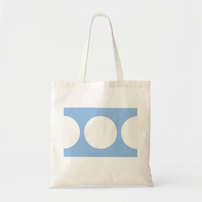 Bolso De Tela Círculos blancos sobre azul claro (Frente)