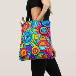Bolso De Tela Círculos coloridos Resumen de arte