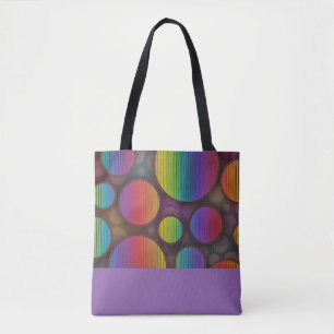 Bolso De Tela Círculos coloridos Resumen Púrpura