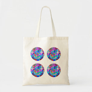 Bolso De Tela circulos de amor hippie groovy retro