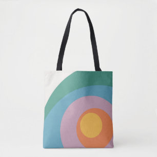 Bolso De Tela círculos de estilo retro multicolor
