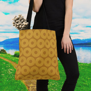 Bolso De Tela Círculos de funky marrón