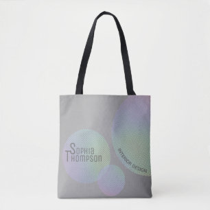 Bolso De Tela Círculos del arcoiris holográficos modernos