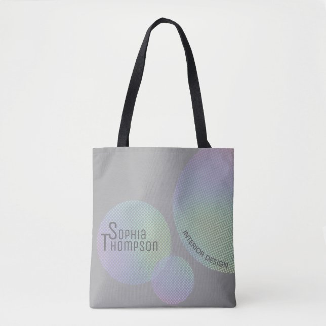 Bolso De Tela Círculos del arcoiris holográficos modernos (Anverso)